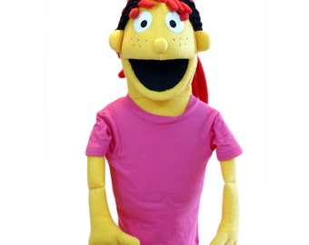 Hand Puppet - Customizable Girl Puppet #1 - Professional puppet (available in black light)