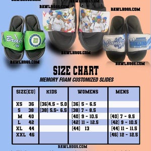 Custom Personalized Memory Foam Slide Sandals: Sports Team & Logo