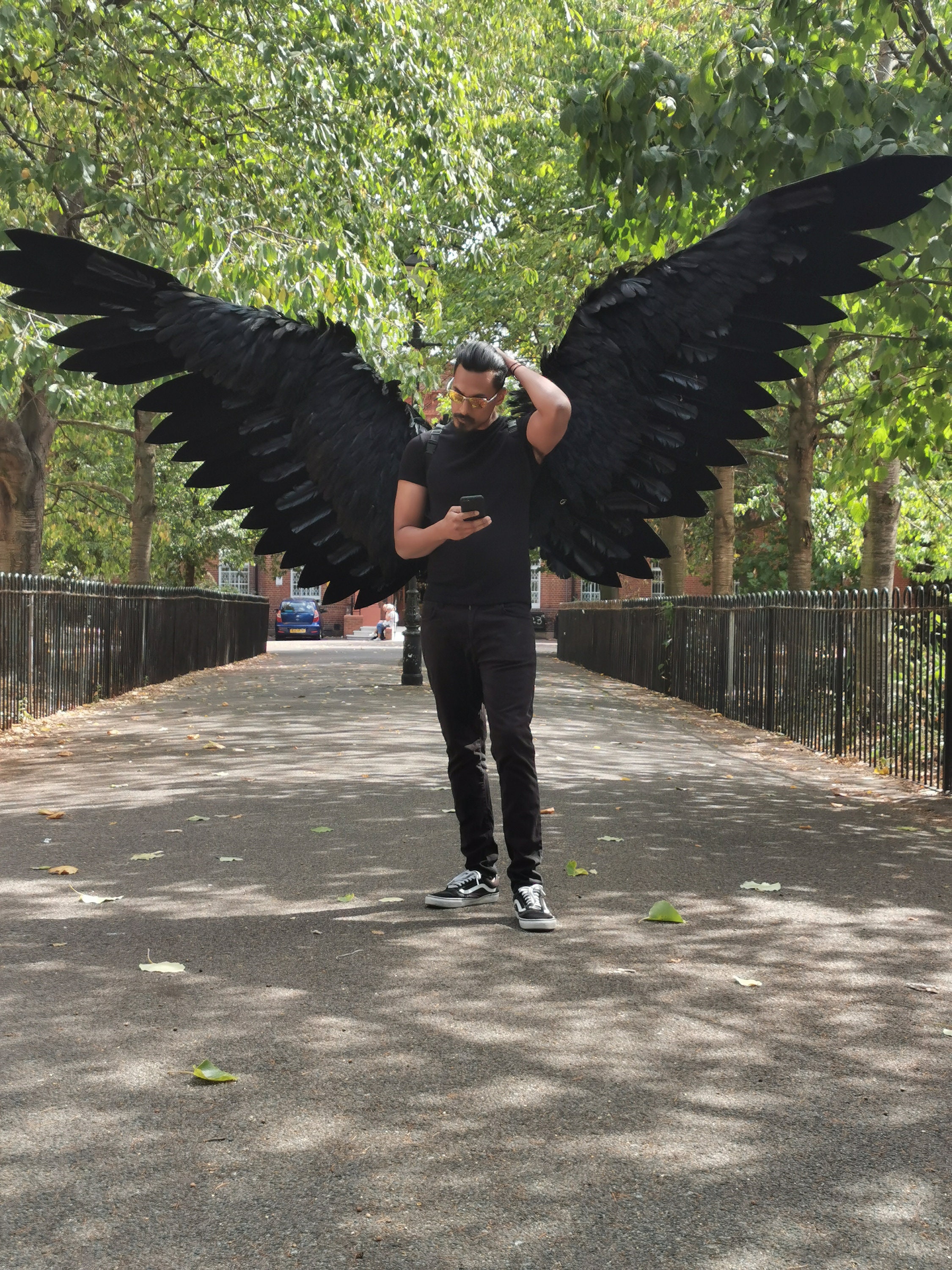 41inches, Black Cosplay Wings Carnival Pretend Play Dress Up Costume Accessory Lightweight Beautiful Wings Clearance Sale Halloween Costume Adult 