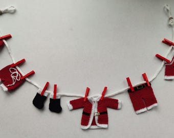 Santa's Washing Line Garland Crochet Pattern Christmas Gift