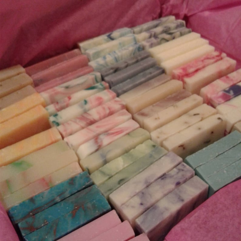 60 assorted mini soap party favors, bridal baby shower wedding favours, unwrapped Bulk pack, guest gift for teachers 1oz soap bars 