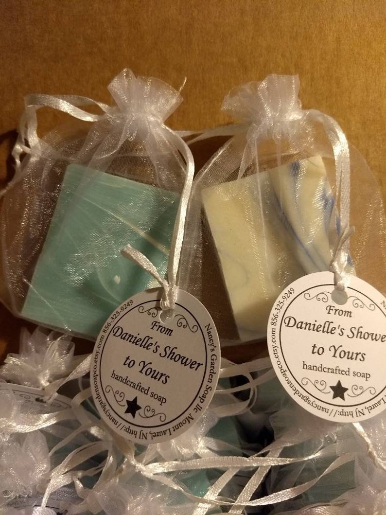 Mix 25 mini Soaps Baby Shower Favors, wrapped or unwrapped, small guest size soap bars wedding gifts for guests, bridal party bulk wholesale image 3