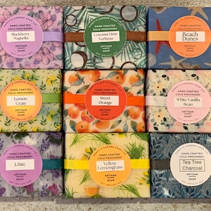 Homemade Artisan Soap Bars, gift wrapped for your Self-Care, Thank You gift for Mom on Mother's Day, gift for her or gift for him