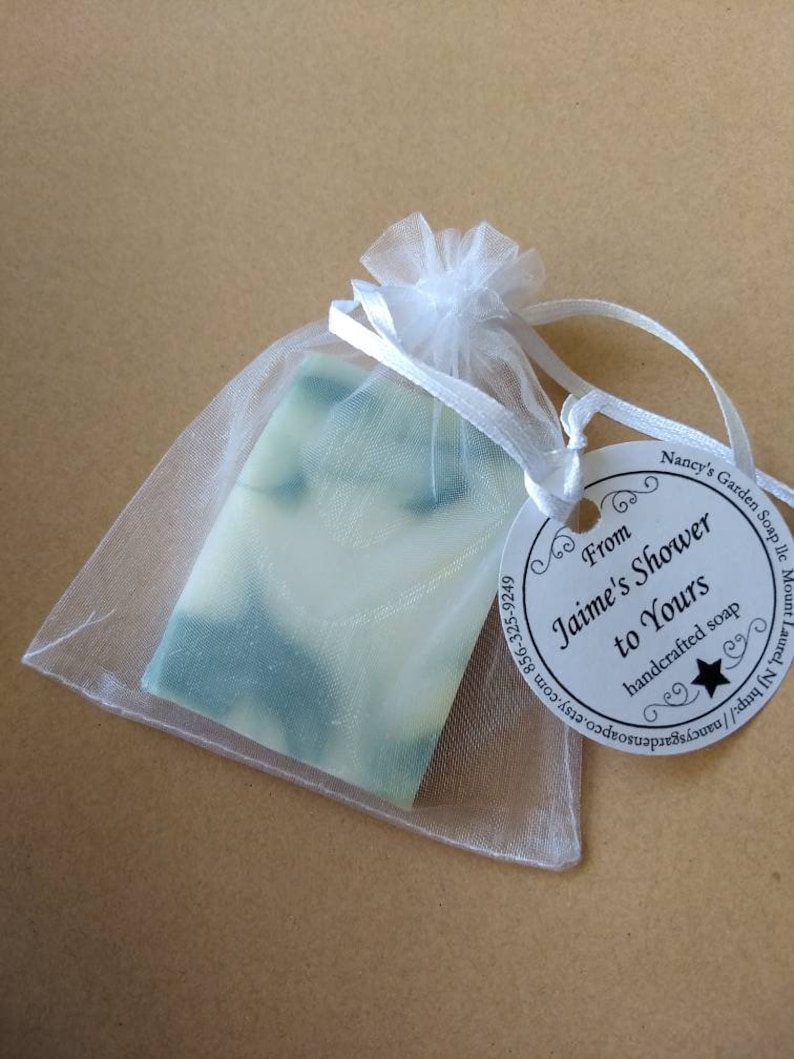 Mix 25 mini Soaps Baby Shower Favors, wrapped or unwrapped, small guest size soap bars wedding gifts for guests, bridal party bulk wholesale image 4