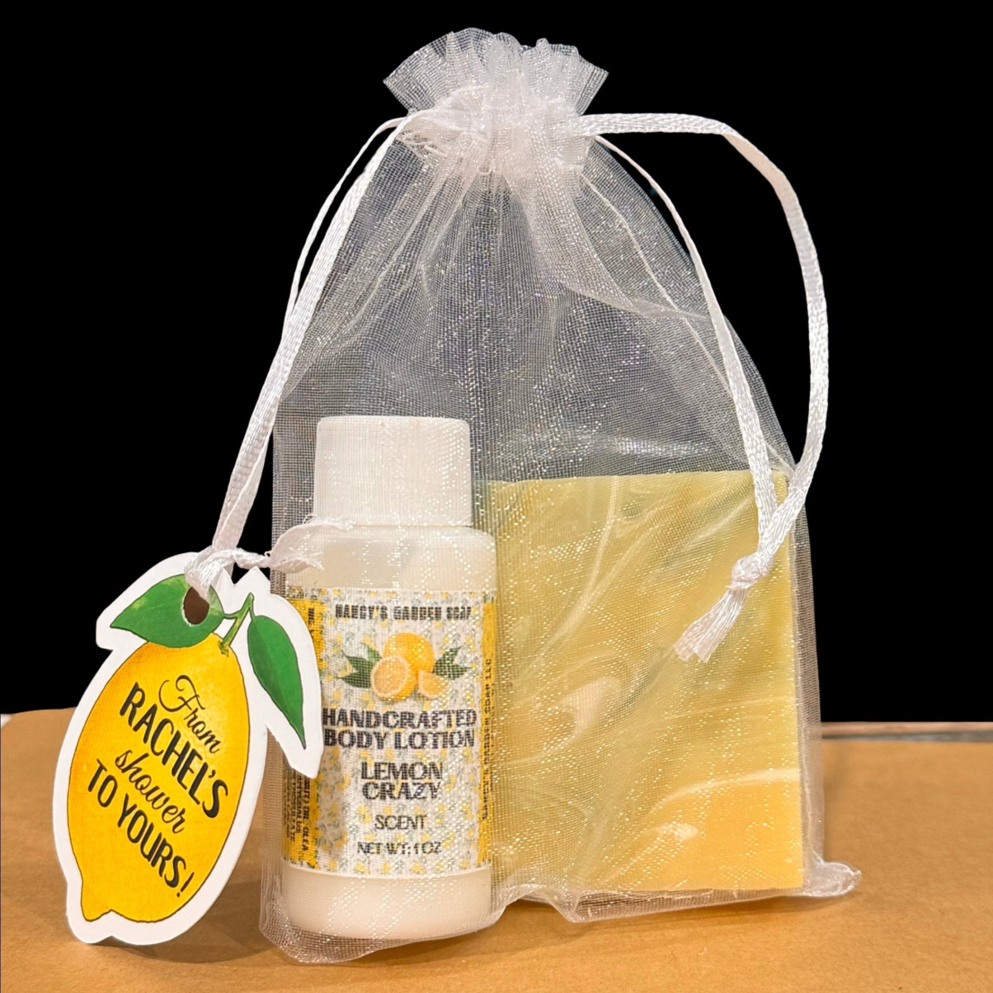 Lemon Bridal Shower Favors: Handmade Soap & Lotion Gift Set