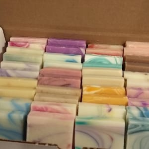 Mix 25 mini Soaps Baby Shower Favors, wrapped or unwrapped, small guest size soap bars wedding gifts for guests, bridal party bulk wholesale image 2