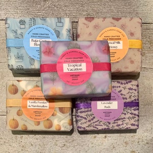 Gift Wrapped Soap Set: 5 Full Size Cold Processed Bars