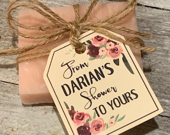 Guest Soap Party Favors with twine and custom tags, Rustic small gifts for guests, wedding souvenir, bridal shower, party favor