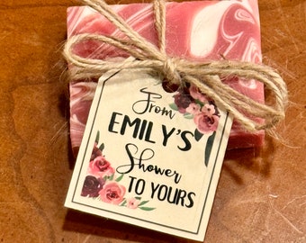 Mini Soap Favors: Roses Tag, Bridal Shower, Wedding Guest Gift