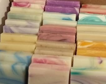 Mix 35 mini Soaps Baby Shower Favors, wrapped or unwrapped, small guest size soap bars wedding gifts for guests, bridal party bulk wholesale