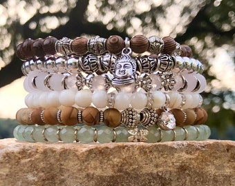 Spring Fling-armbandstapel, kralenarmbandenset, stapelbare armbanden, gelaagde armbanden, boho-armbanden, bedelarmbanden