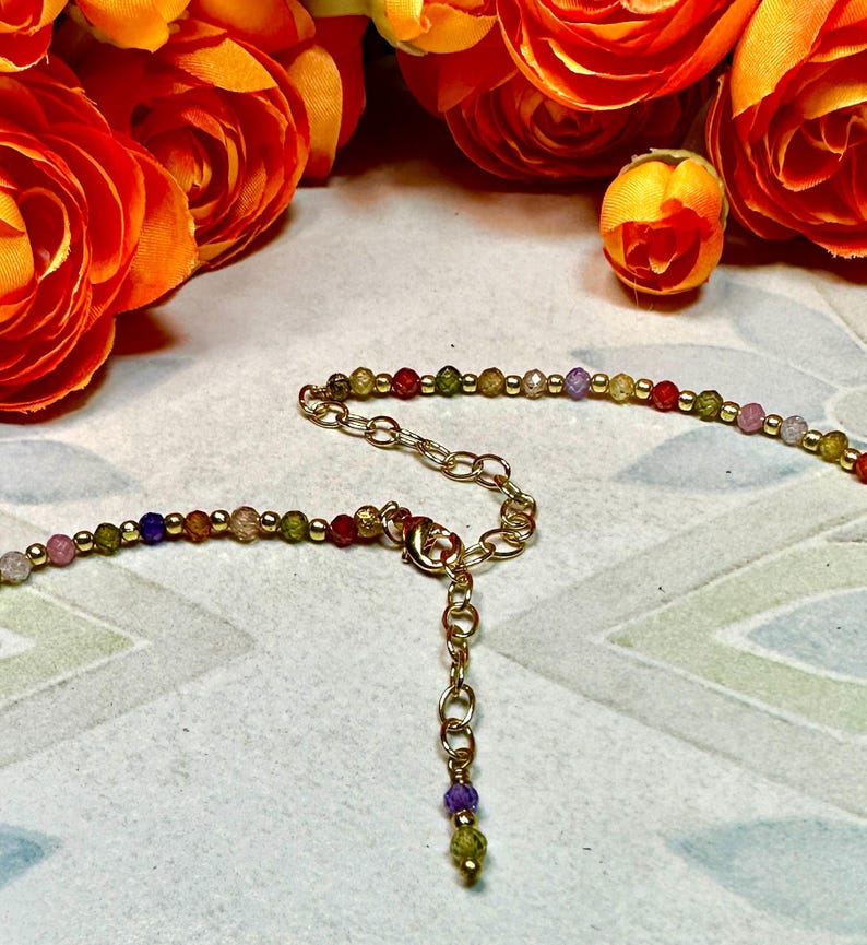 Beaded Multicolor Pendant Necklace With Choice of Charms, Gold