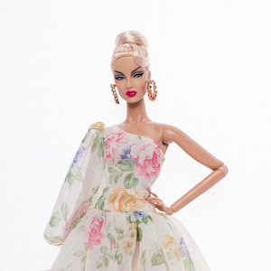 Lady flower dress for Rimdoll and fashion doll 12" same size