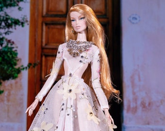 new flower dress for fashion royalty , Poppy Parker, Silkstone Barbie, fr2 , 12'' Fashion Doll
