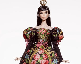 Abito Midnight Versailles Bloom per Rimdoll e Fashion Doll, stessa taglia