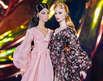 Vestido romántico Floral Dream de Rimdoll para Rimdoll y muñecas de moda de 12" del mismo tamaño