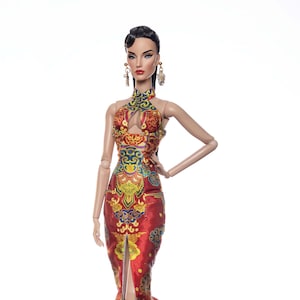 Vestito nuvola rossa per Rimdoll e Fashion Dolls 12" stessa misura