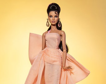 big bow dress for fashion royalty , poppy parker, Barbie silkstone , Fashion Dolls 12 "