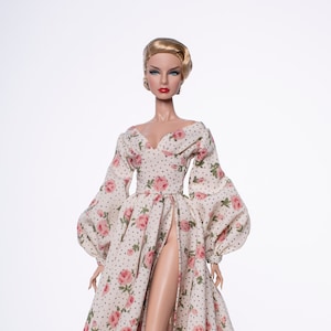 Rose dress for fashion royalty , Poppy Parker, Silkstone Barbie, fr2 , 12'' Fashion Doll
