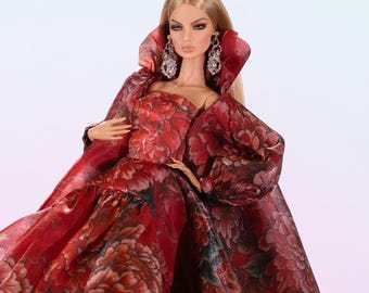 Crimson Majesty dress for Rimdoll and Fashion Doll 12" same size
