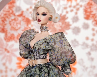 Vestido de gasa para Rimdoll y muñeca de moda de 12'' del mismo tamaño