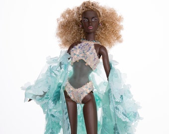 swimsuit lace robe green dress for Rimdoll and 12'' Fashion Doll same size