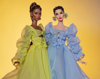 chiffon minibow Dress for Rimdoll and fashion doll 12  same size
