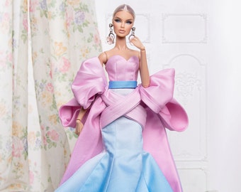 bow dress for Rimdoll and12'' Fashion Doll same size