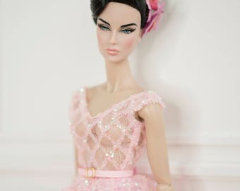 lady pink dress for fashion royalty , Poppy Parker, Silkstone Barbie, barbie Doll , , 12" fashion doll
