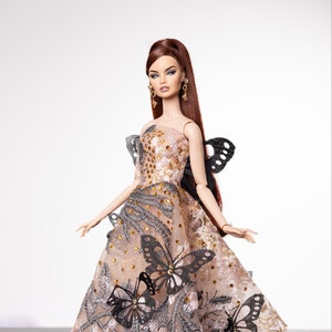 Butterfly crytal dress for Rimdoll and 12&#39;&#39; Fashion Doll same size