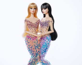 mermaid dress  for Fashion Royalty, poppy parker , barbie doll, fashion 12" same size