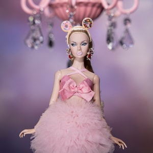 Roze jurk voor rimdoll en modepop 12&quot; dezelfde maat