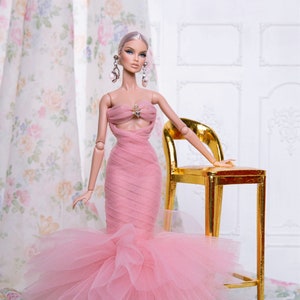 Pink dress for fashion royalty , Poppy Parker, Silkstone Barbie, fr2 , 12'' Fashion Doll