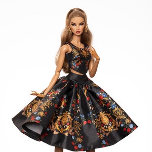 Rococo rose dress for Rimdoll and  fashion doll 12" same size