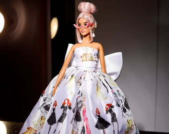 white dress for fashion royalty , Poppy Parker, Silkstone Barbie, fr2 , 12'' Fashion Doll