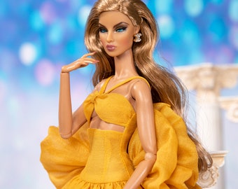 yellow dress by Rimdoll for Rimdoll and fashion doll 12" same size