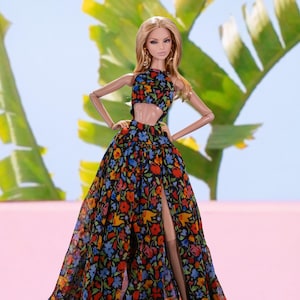 Midnight Tropics dress for Rimdoll and 12&quot; fashion doll same size