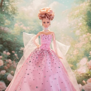 Ethereal Rose Dream-jurk voor Rimdoll en 12&#39;&#39; fashion Doll dezelfde maat