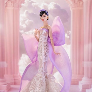 Lila Radiance-jurk voor Rimdoll en 12&#39;&#39; Fashion Doll, dezelfde maat