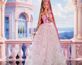 Vestido Spring Bloom Delight para Rimdoll y muñeca de moda de 12" del mismo tamaño