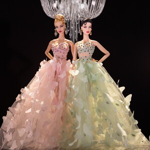Betoverde vlinderjurk voor Rimdoll en 12&#39;&#39; modepop, dezelfde maat