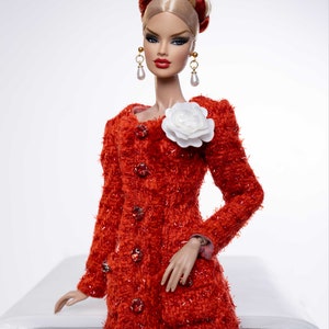 tweed dress for fashion royalty , Poppy Parker , Silkstone Barbie , fr2 , 12'' Fashion Doll image 4