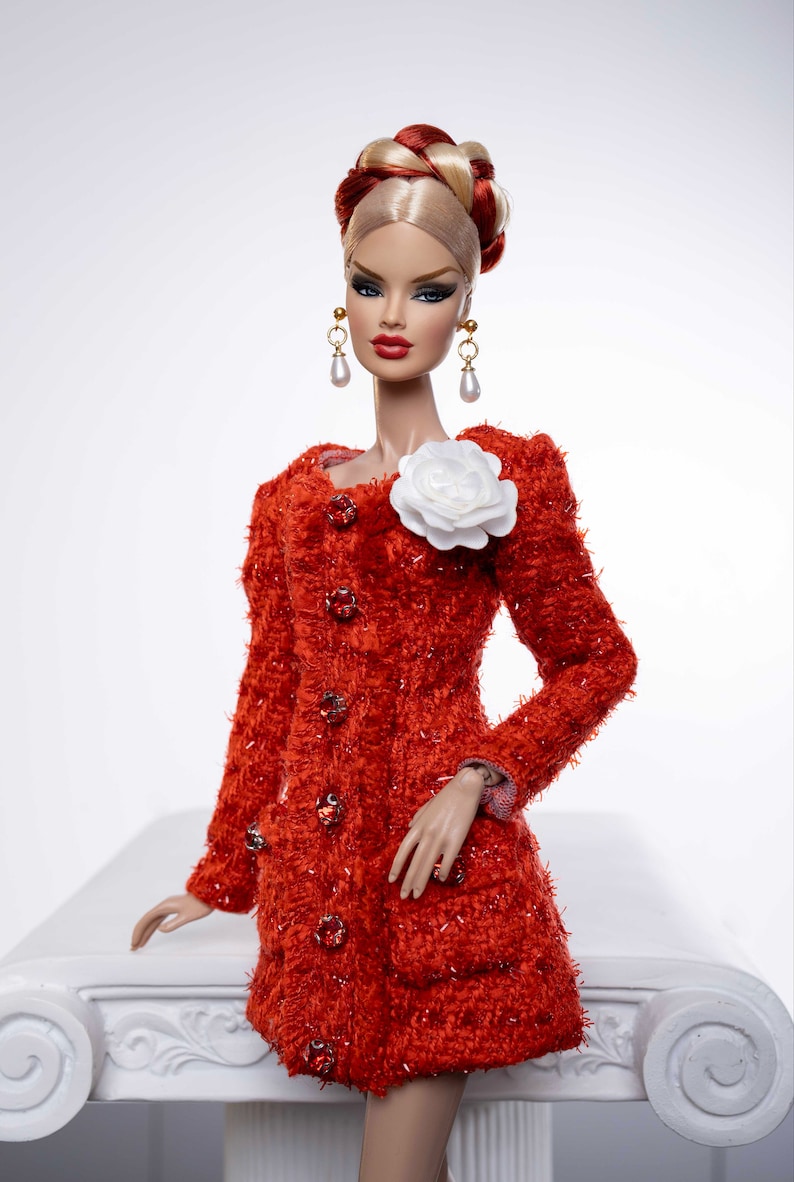 tweed dress for fashion royalty , Poppy Parker , Silkstone Barbie , fr2 , 12'' Fashion Doll image 4