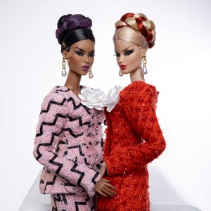 tweed dress for fashion royalty , Poppy Parker , Silkstone Barbie , fr2 , 12'' Fashion Doll image 8