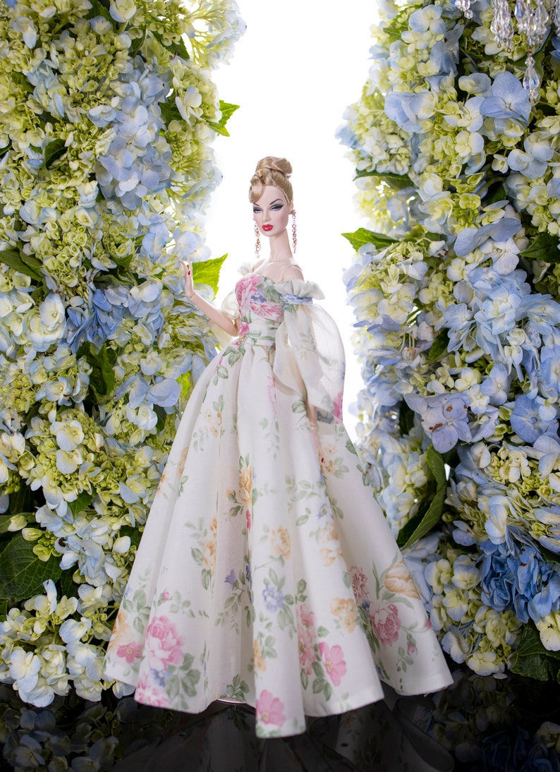 Spring Dress for Rimdolland fashion doll 12" same size long dress