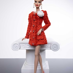 tweed dress for fashion royalty , Poppy Parker , Silkstone Barbie , fr2 , 12'' Fashion Doll image 2