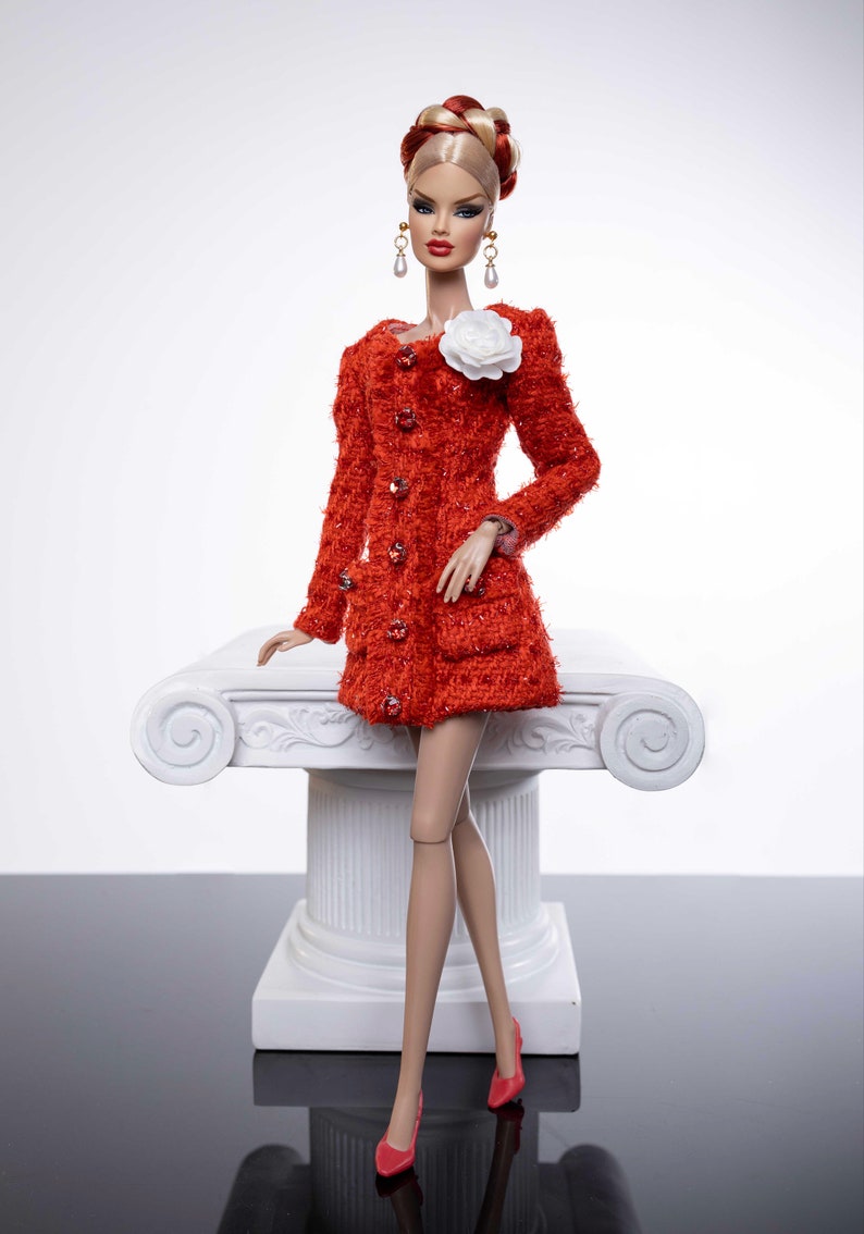 tweed dress for fashion royalty , Poppy Parker , Silkstone Barbie , fr2 , 12'' Fashion Doll image 2