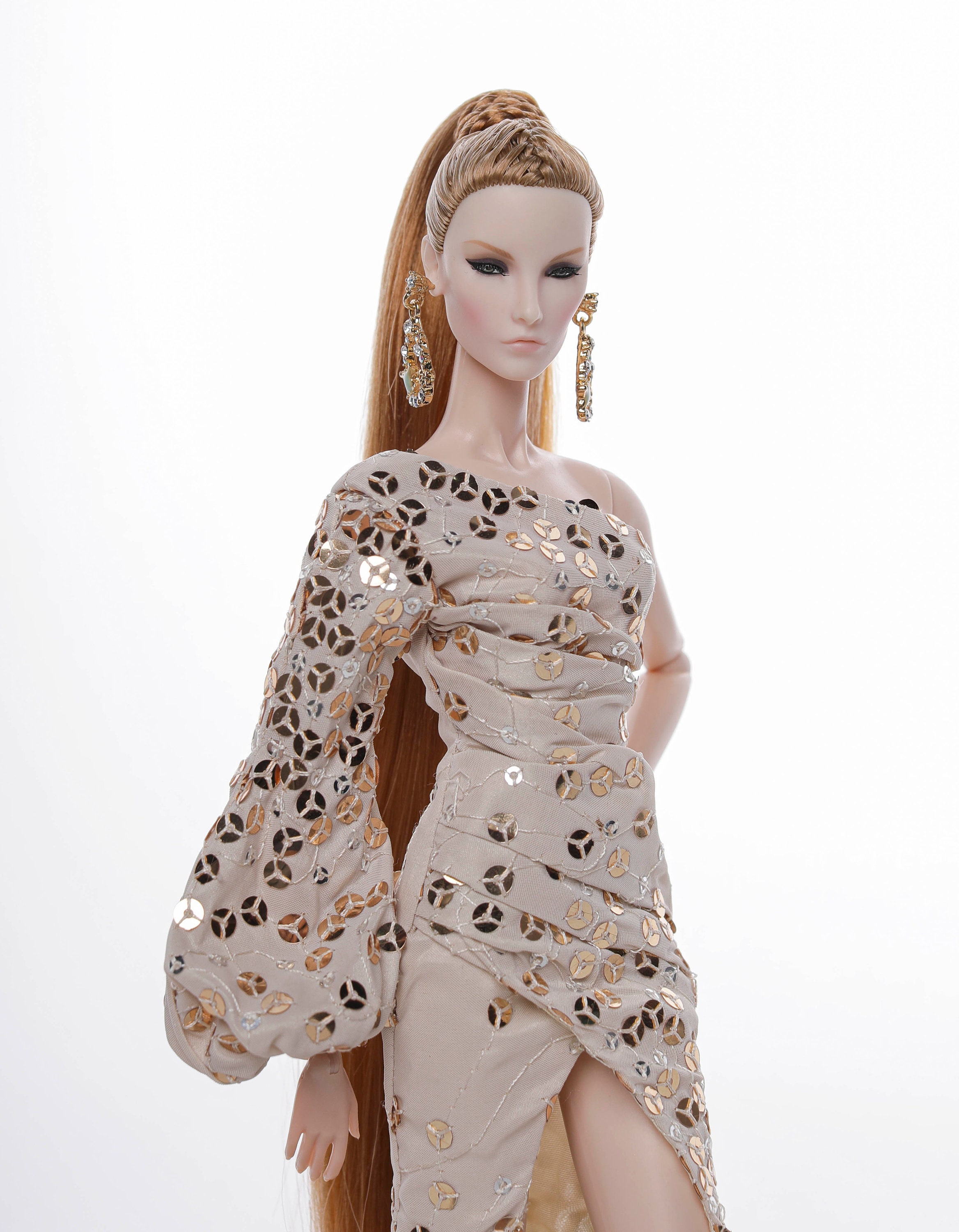 Details about   Winter Gold & White outfit with boots for Poppy Parker Nu face by Olgaomi