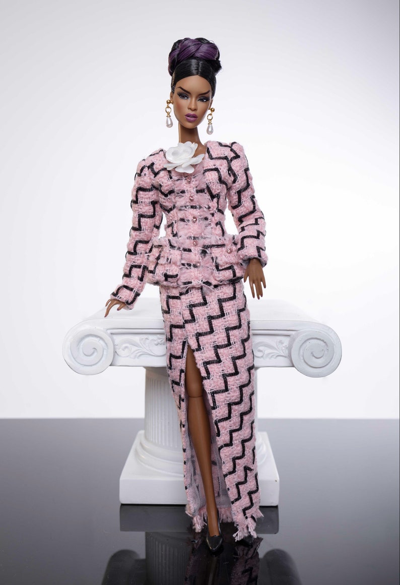 tweed dress for fashion royalty , Poppy Parker , Silkstone Barbie , fr2 , 12'' Fashion Doll image 5