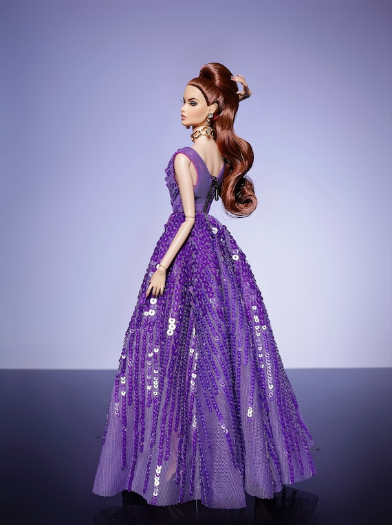 Robe de poupée inspirée d'Ariel : robe violette pour poupées de 11,5 po./17 po. - France